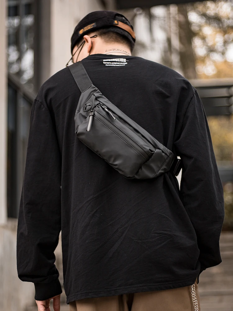 ABOYS Casual Crossbody Chest Bag Men's Outdoor Portable Bag Trendy Brand Single Shoulder Bag Waterproof Waist Bag Women's Lei...