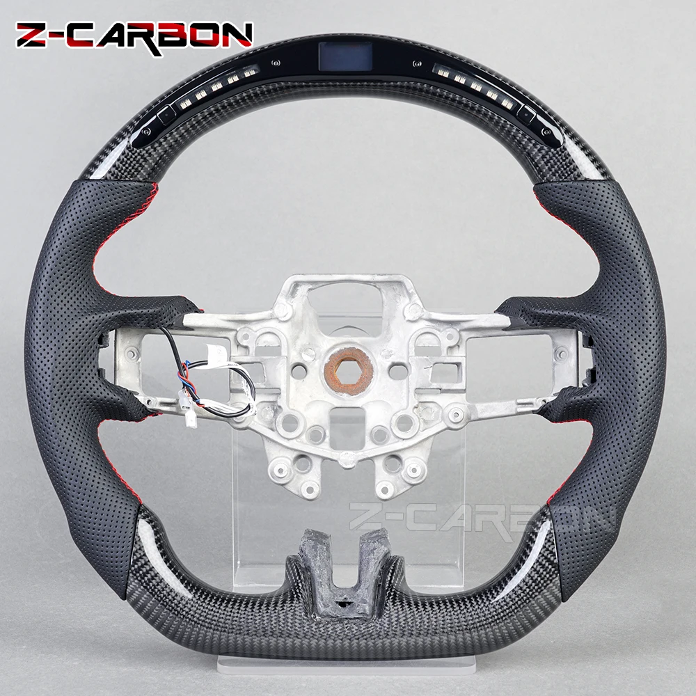 

For Ford Mustang 2015 2016 2017 LED Steering Wheel Real Carbon Fiber With LED Style Racing Wheel Accessories