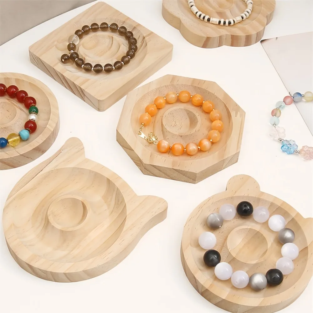 

Crystal Bead Plate Solid Wood Bracelet Tray DIY Display of Bracelet Bead Plate for Jewelry Store Storage Handicraft Display Rack