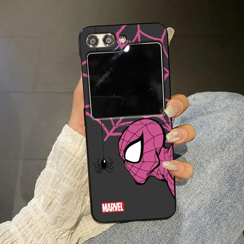 Etui na telefon Samsung Galaxy Z Flip 5 6 etui ZFlip4 ZFlip5 5G ZFlip3 Flip funda Antiscratch cover Marvel Spider Web Spiderman