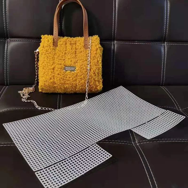 1PC Plastic Mesh Grid Plate For DIY Making Bag Auxiliary Weaving Sewing Embroidery Knitted Handmade Woven Bag Shoulder Crossbody