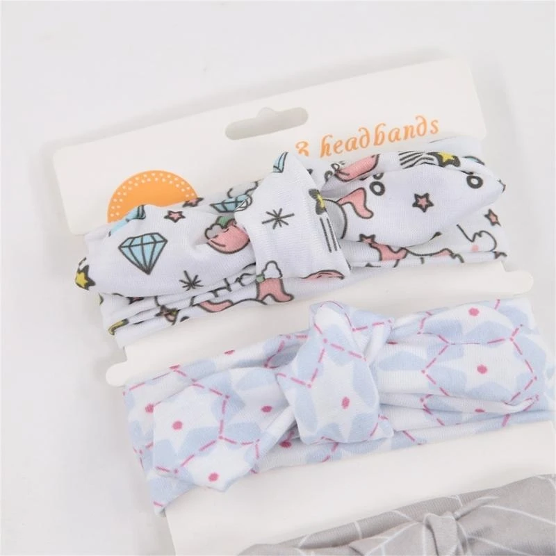 

J15U 3pcs Toddlers Headwear Unisex Bowknot Headband Newborn Headdress Shower Gift