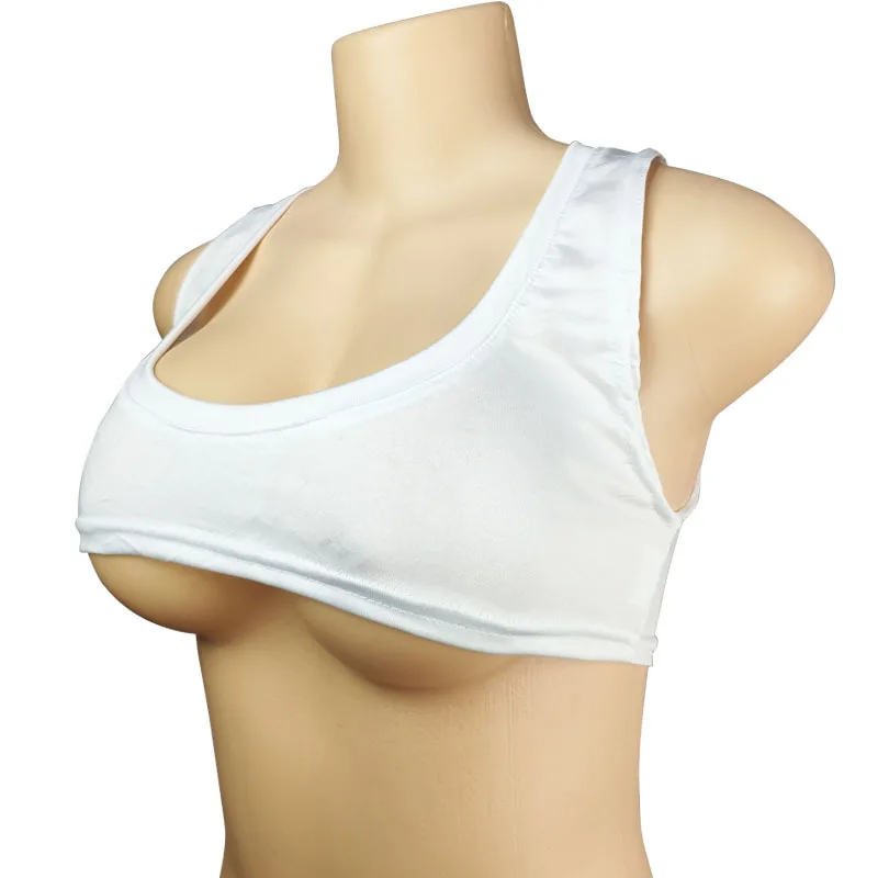 Y2k European and American Low Round Neck Ultra Short Sleeveless Vest T-shirt Sexy Chest Hugging and Navel Exposed Vest - view 3