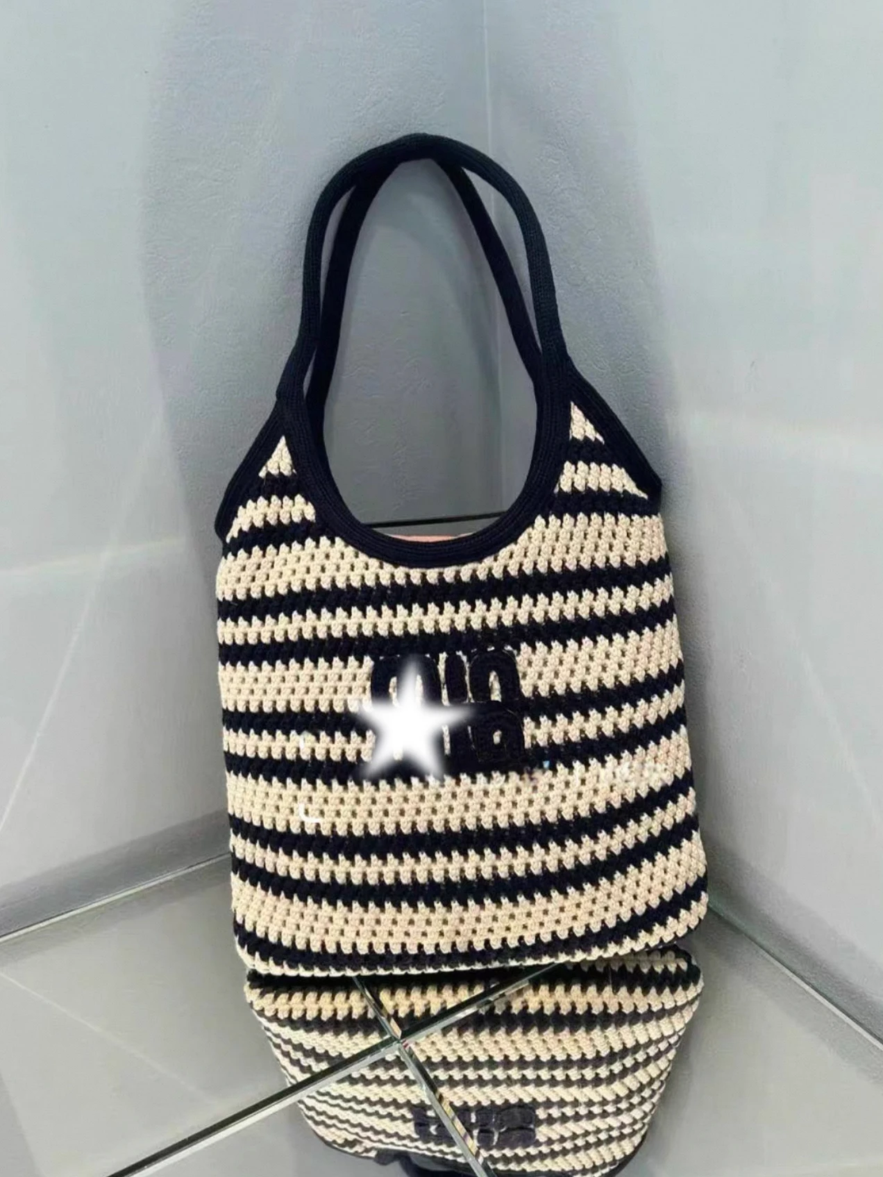 trendy-knitted-blue-white-stripes-tote-bag-diy-material-kit-yarn-hook-needle-single-shoulder-handheld-bag-for-women
