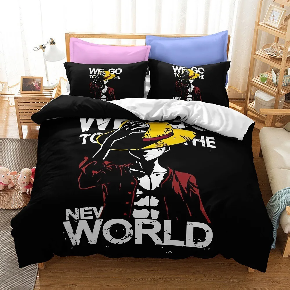 Set di biancheria da letto Anime di un pezzo Set copripiumino youth Monkey D. Rufy Odyssey King Size