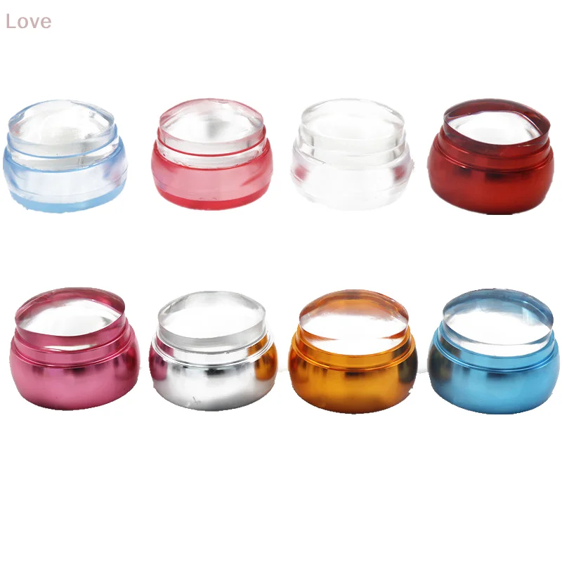 Gelee Silikon Nagel Stamper Schaber Mit Kappe Set Nagel Vorlagen Stempel Für Stempeln Polnischen Druck Maniküre Nail art Stempel Werkzeug