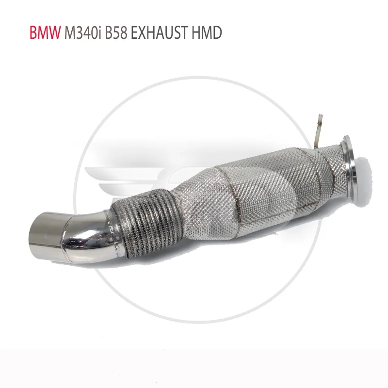 Head Section High flow Pipes Exhaust Pipes branch downpipe Exhaust Pipe with catalyst for BMW M340i B58 3.0T Car