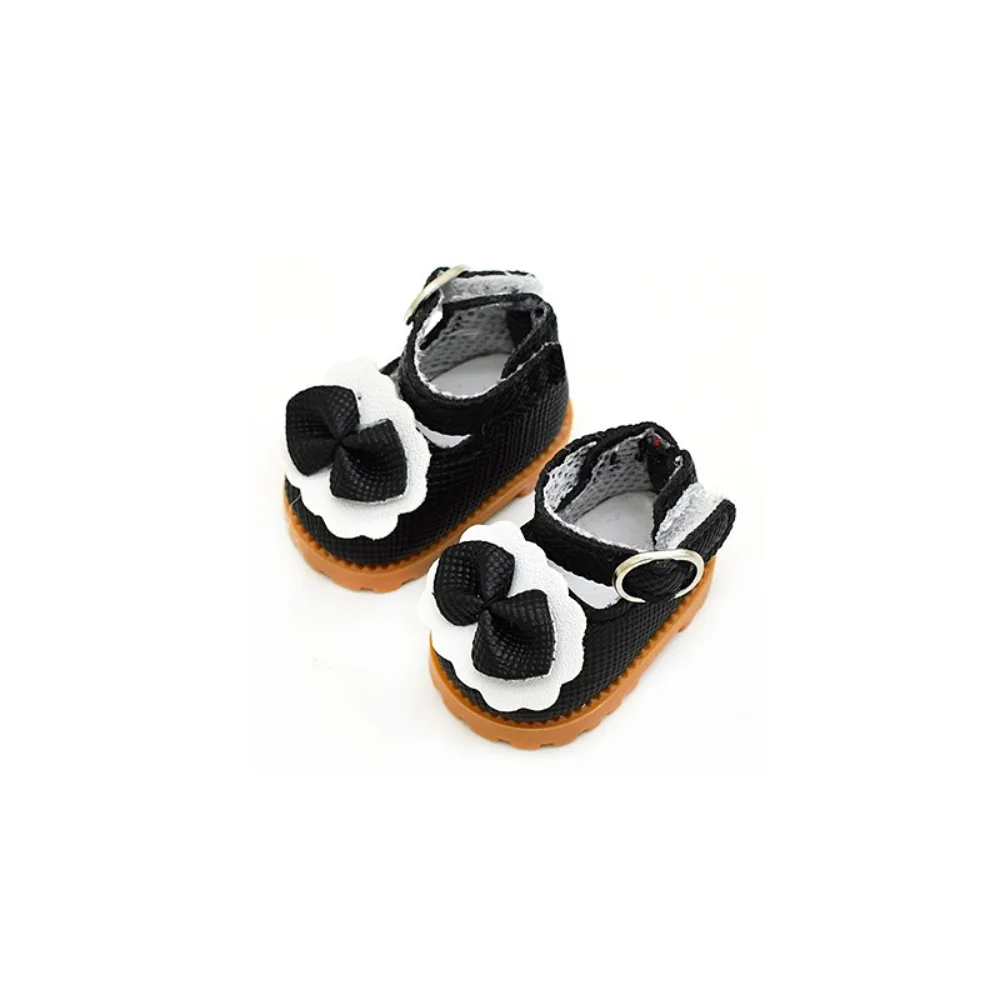 Buty z kokardą Labubu dla lalki Labubu 17cm 10cm EXO/bawełniana lalka buty na palec lalka skórzane buty