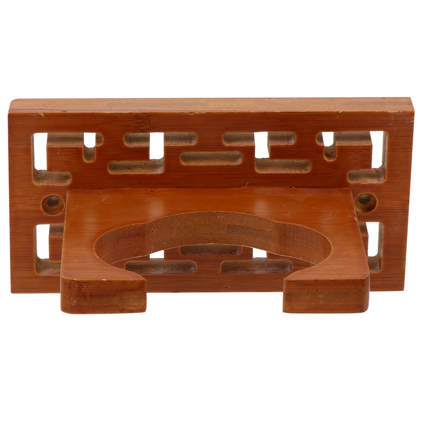 

Wall Mounted Cucurbit Flute Rack Brown Durable Wooden Holder Storage Display Space-Saving Easy Install Hook Wall Shelf Organizer