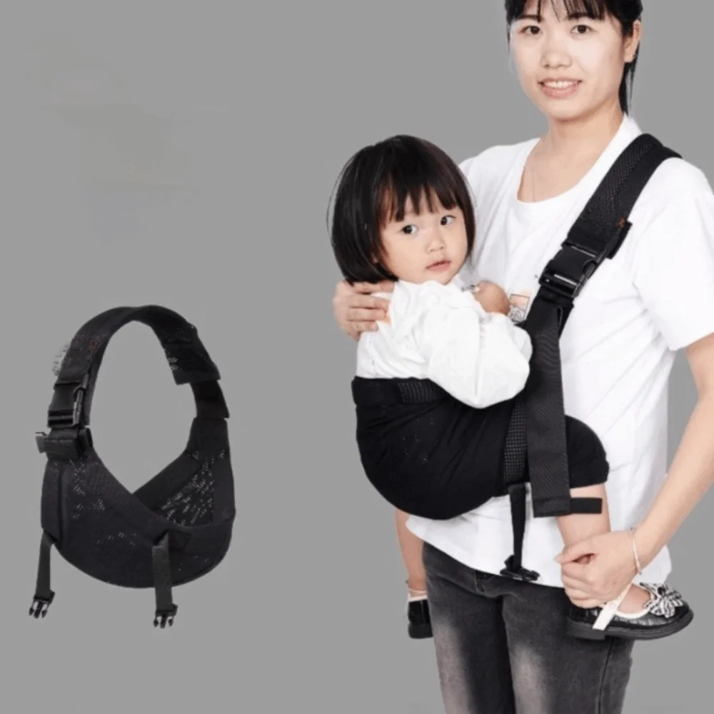 Solid Color Baby Wrap Carrier Adjustable Infant Kangaroo Bag Infant Backpacks Mesh Newborn Front Holding Newborn Sling Wrap view 4