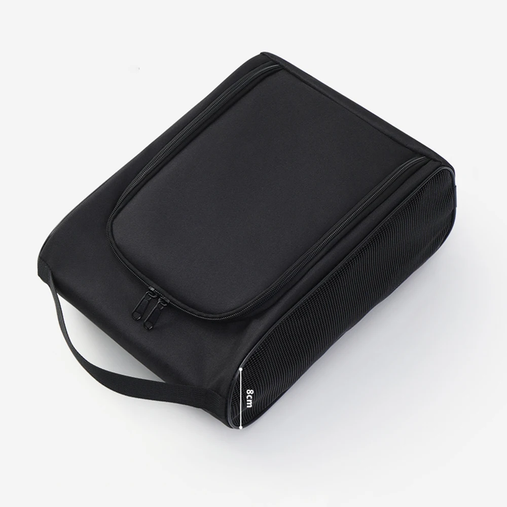 1 قطعة حقيبة تخزين أحذية السفر من قماش أكسفورد الأسود ، حقيبة أحذية كرة السلة وكرة القدم ، حقيبة شبشب سفر الأعمال المحمولة