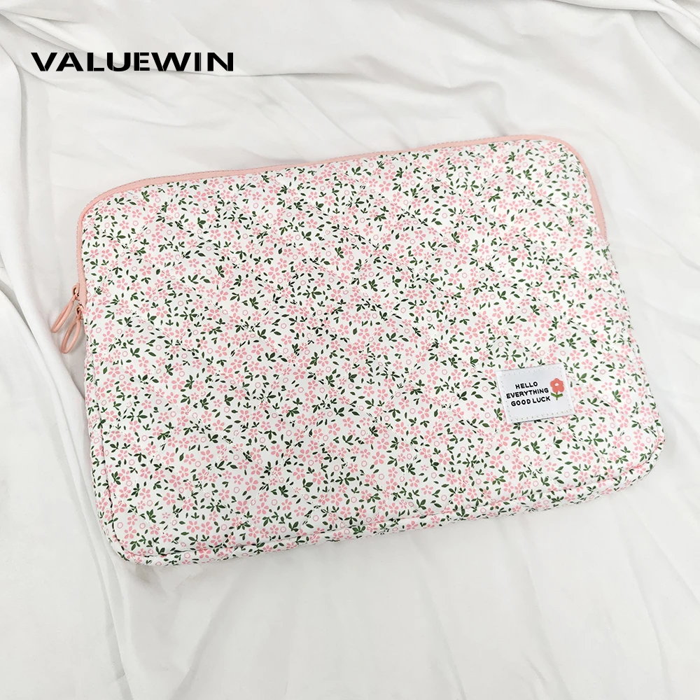 Chic flor impressão acolchoado bolsa para portátil 11 13 14 15 16 Polegada saco de computador caso proteção portátil portátil manga computador caso saco