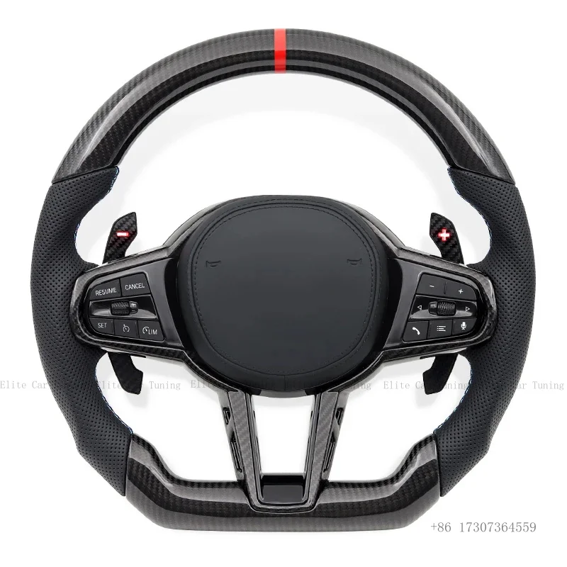

Руль M Sport из карбона для BMW G01 G05 G20 G21 G80 G81 G22 G23 G26 G29 G30 G32 G87 F40 F44 M340i M440i 330i