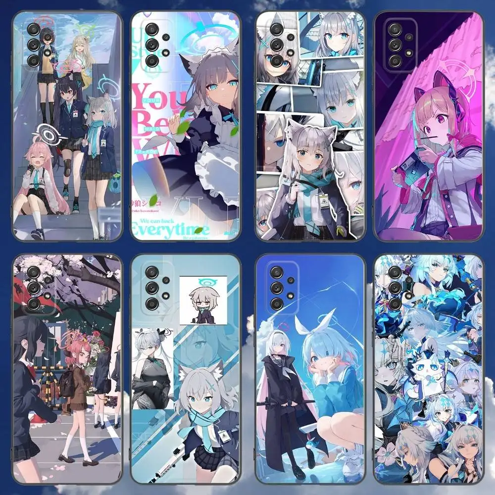 

Blue A-Archive Phone Case For Samsung Galaxy A 91,80,73,72,71,53,52,51,22,5G Shockproof Soft Black Cover