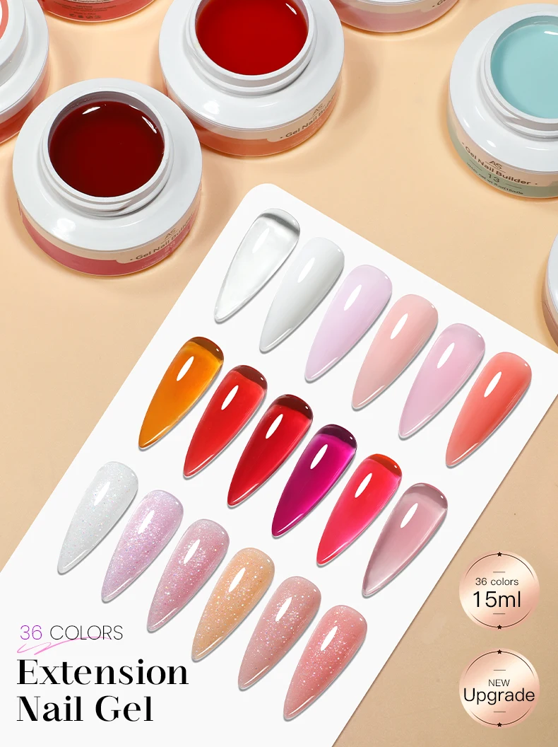 AS Schmerzfreies Natürliches Aufbaugel für Nägel TPO-Frei Selbstnivellierendes Gel für Nagelverlängerung Rosa Lack UV-LED-Gel – Detail 1