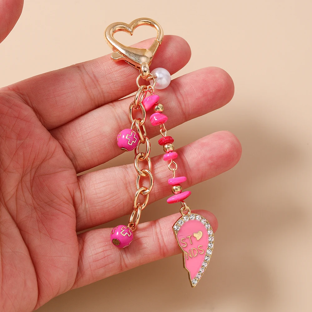 Aihua Niedlicher Kristallherz-Schlüsselanhänger für Beste Freundinnen, Frauen und Mädchen, BFF-Schlüsselring-Anhänger zur Handtaschendekoration, DIY Handgemachter Schmuck Geschenk – Detail 5