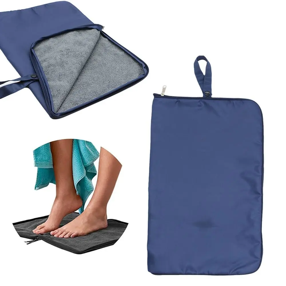 Goggles storage Zipper Closure Towel Wet Bag Snap Handle Solid Color Pool Foot Cleaning Cloths Leakproof Portable Swim Bag Beach