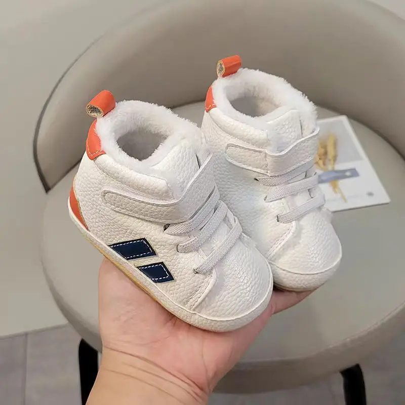 

Fashionable Winter Warm And Non Slip Casual Shoes 0-18M Newborn High Top PU Sports Shoes For Infants And Young Children Walking