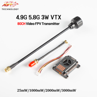 4.9G 5.8G 3W VTX Pro 80CH FPV Video Transmission 25mW-3000mW MMCX Built-In MIC 7-36V For FPV Drone RC Model Long Range Flight
