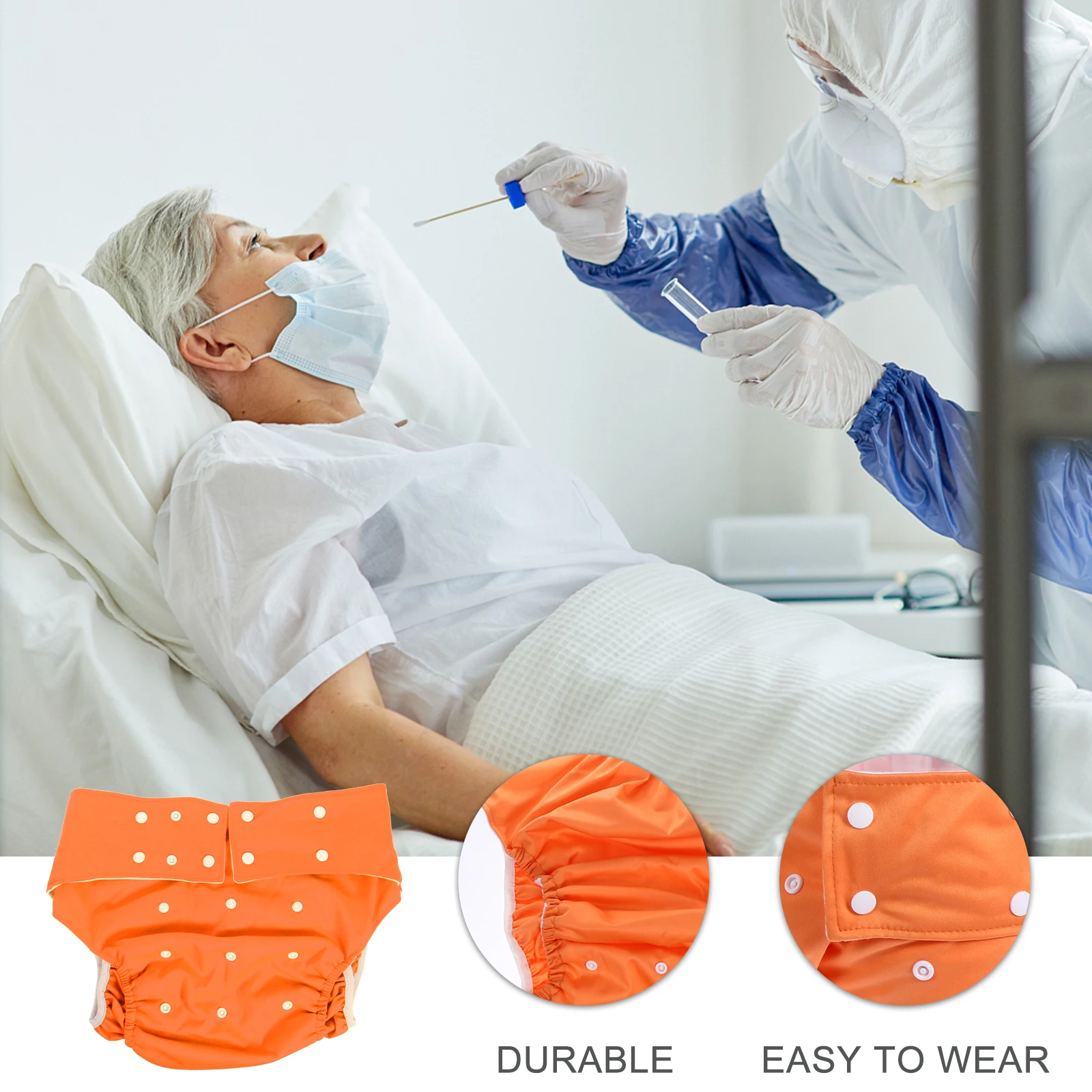 

Leakproof Adult Cloth Diaper Reusable Waterproof Diaper For Heavy Flow Adjustable Waist Breathable Sanitary Pants For Men Women