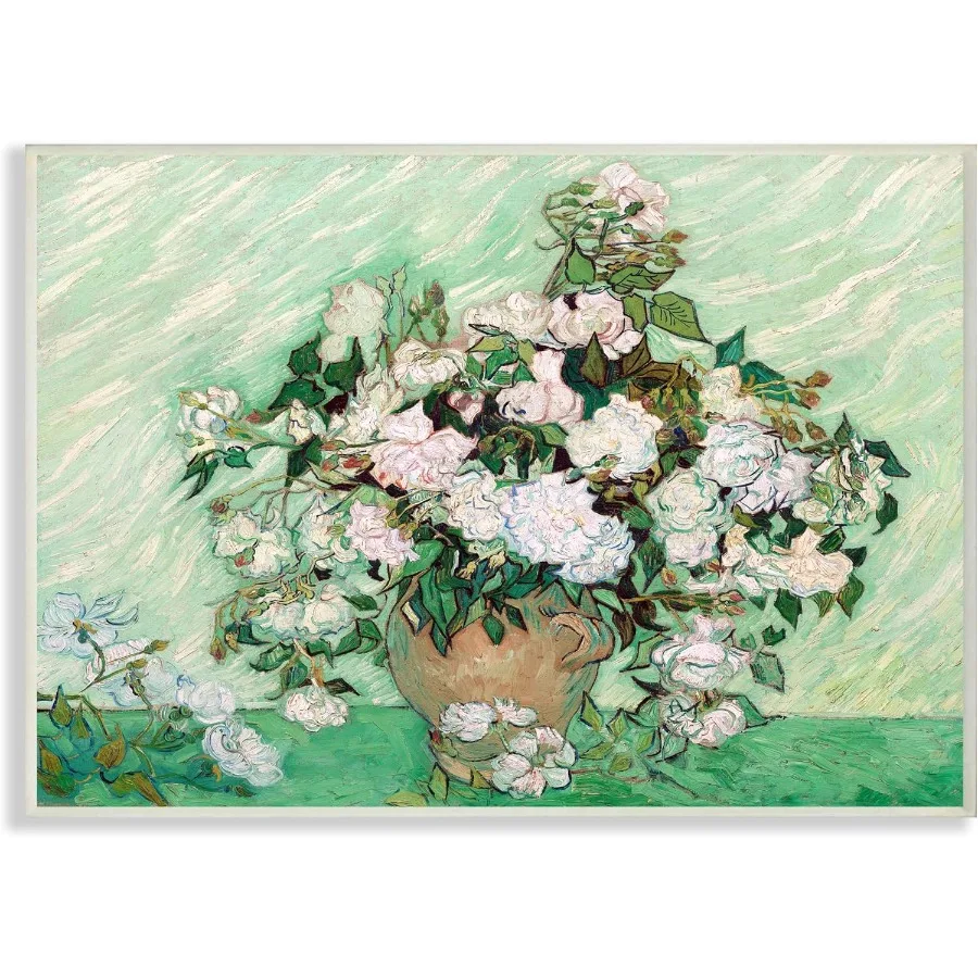 

Stupell Industries Flower Pot White Green Van Gogh Classical Painting Wall Plaque MultiColor