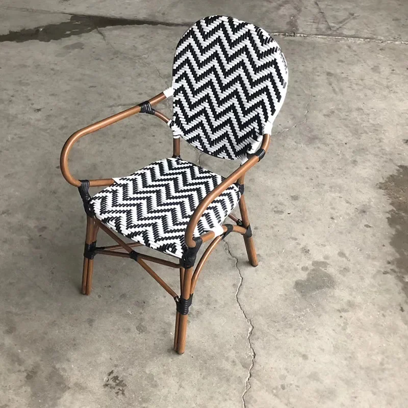 European and American outdoor woven rattan chair, outdoor balcony park outdoor woven chair, backrest rattan chair