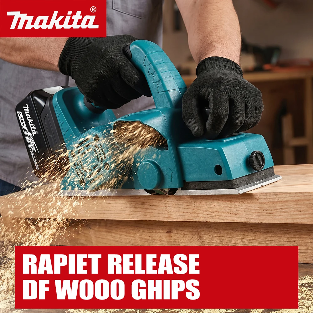 Makita DKP180 18V Brush‑less Cordless Electric Planer 82mm Width 2mm‑Depth 15000RPM For Wood Trimming Planing Hand tools Only