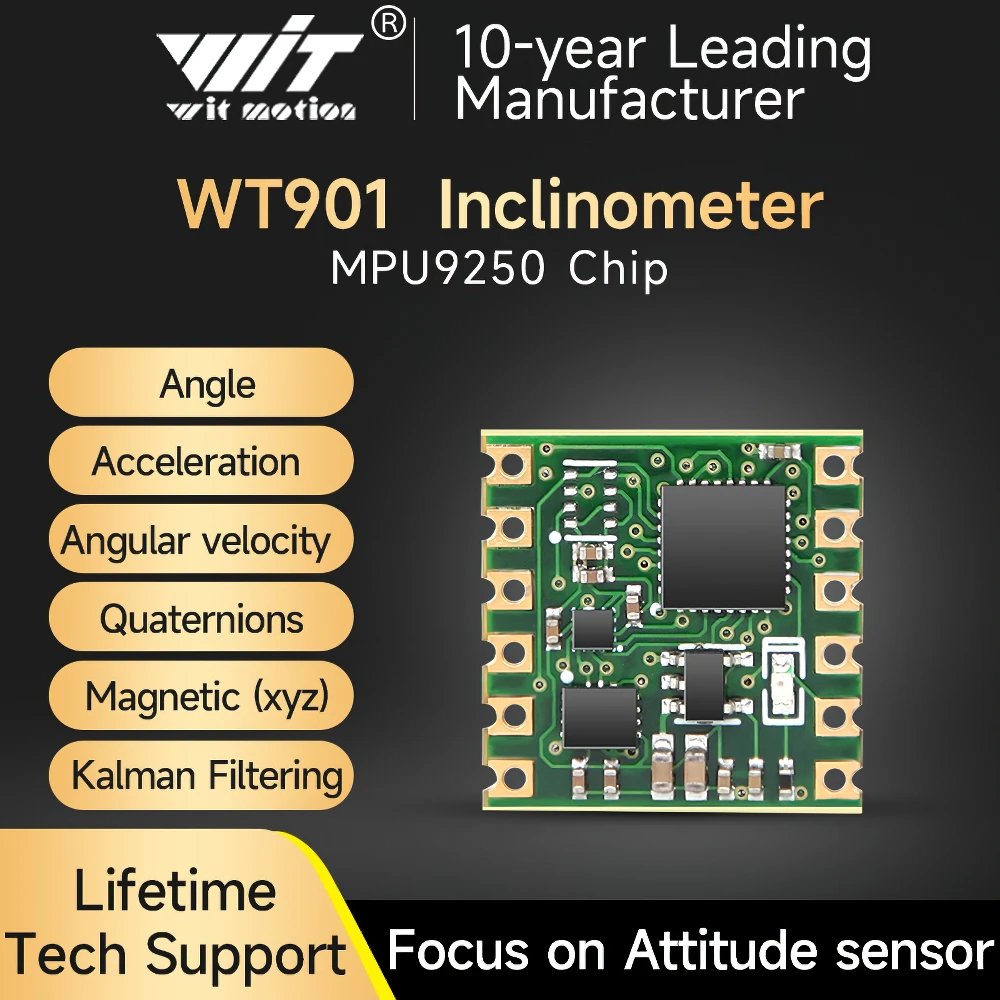 WitMotion WT901 AHRS MPU9250 9-axis Accelerometer, 3-axis Eletronic Gyroscope+Acceleration+Angle+Magnetometer, TTL Data Outout