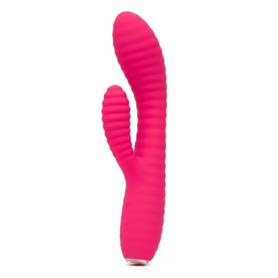 Ripple Rabbit Vibrator for Women Silicone Ribbed Dildo G Spot Personal Massager 10 Powerful Vibration Modes Rechargeable Clitor