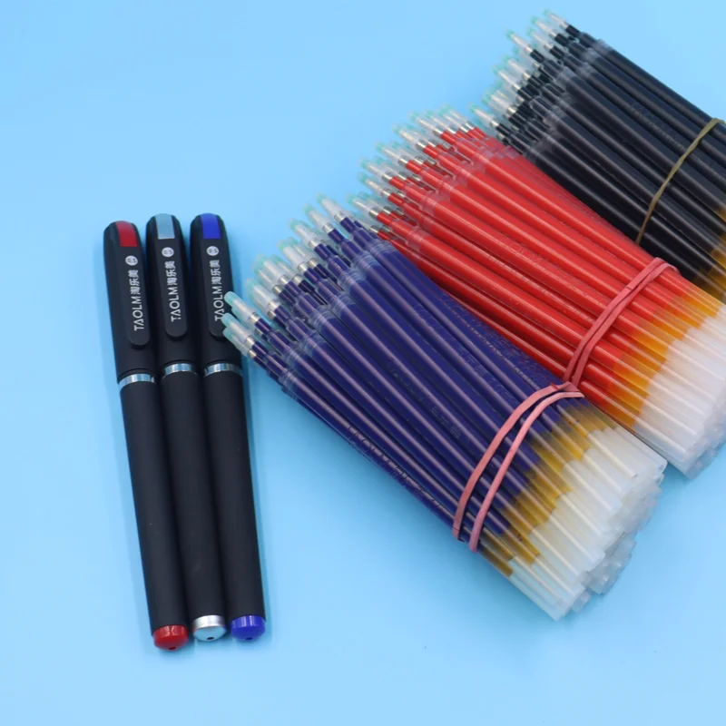 25pcs/Set Gel Pen Refill Black Replaceable Rod 0.5 0.7 1.0 For Commercial Blur Red Ink Signature Festival Greeting Card