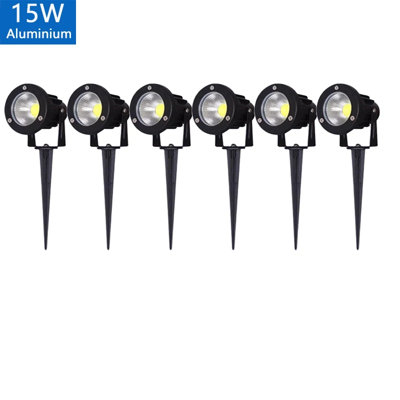 Impermeável LED Jardim Iluminação, Outdoor Spike Lawn Lamp, Projectores Caminho, Novo, AC 110V, 220V, DC 12V, 24V, 5W, 7W, 10W, 15W