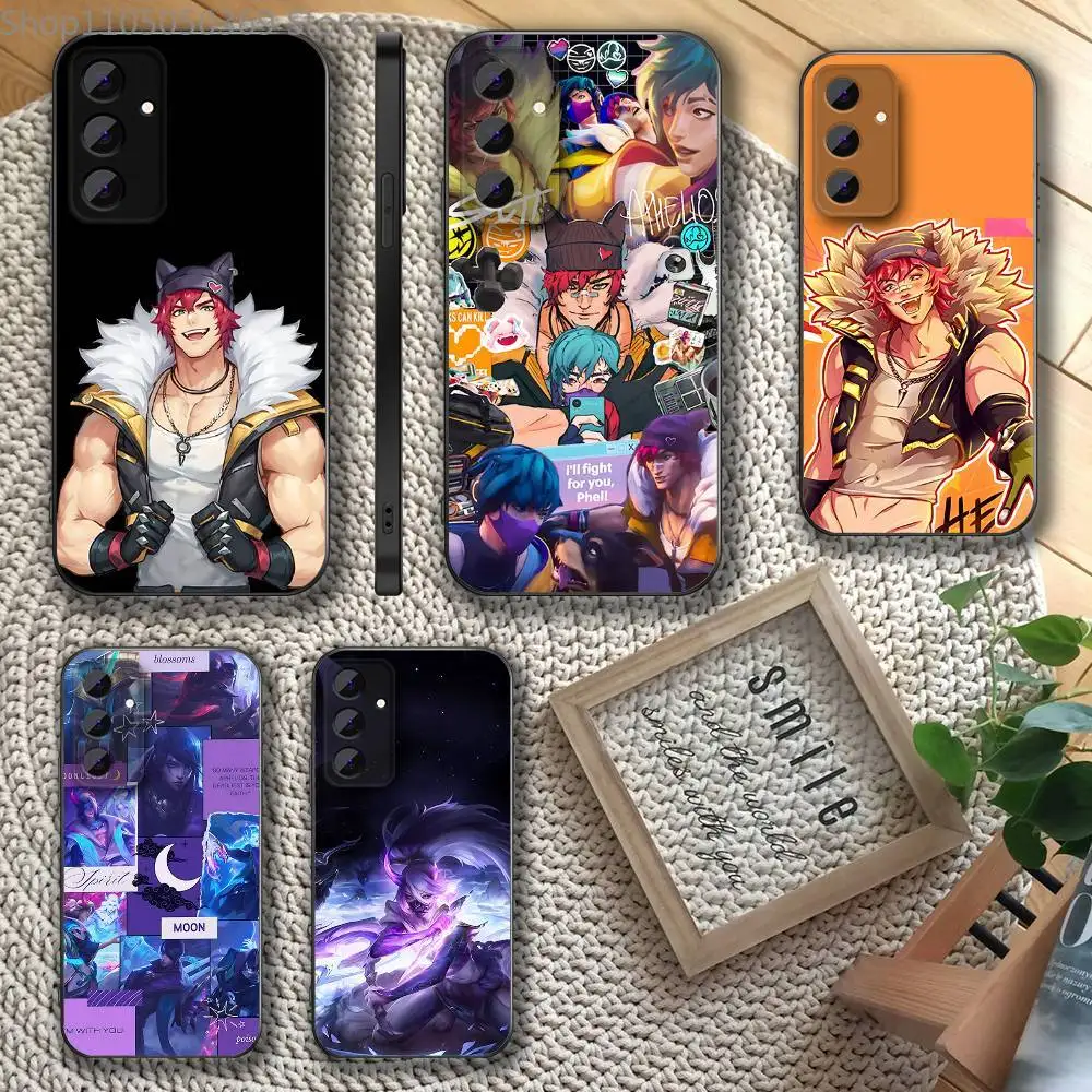 

A-Aphelios L-LOLS Phone Case For Samsung S 25,24,23,22,30,21,10,9,Ultra,Plus,Lite,FE,4,5 G Soft Black Case