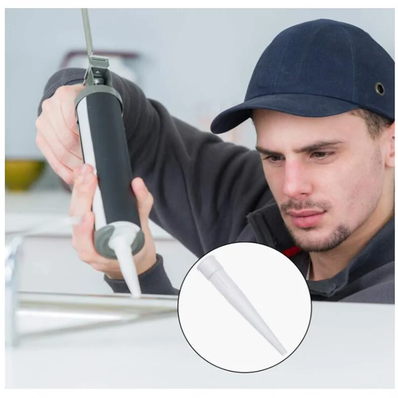 A26F-Silikon Dichtmittel Düsen 24Pcs Kunststoff Schaben Schaber Werkzeug Glas Kleber Abdichten Spitze Applikator Ersatzteile