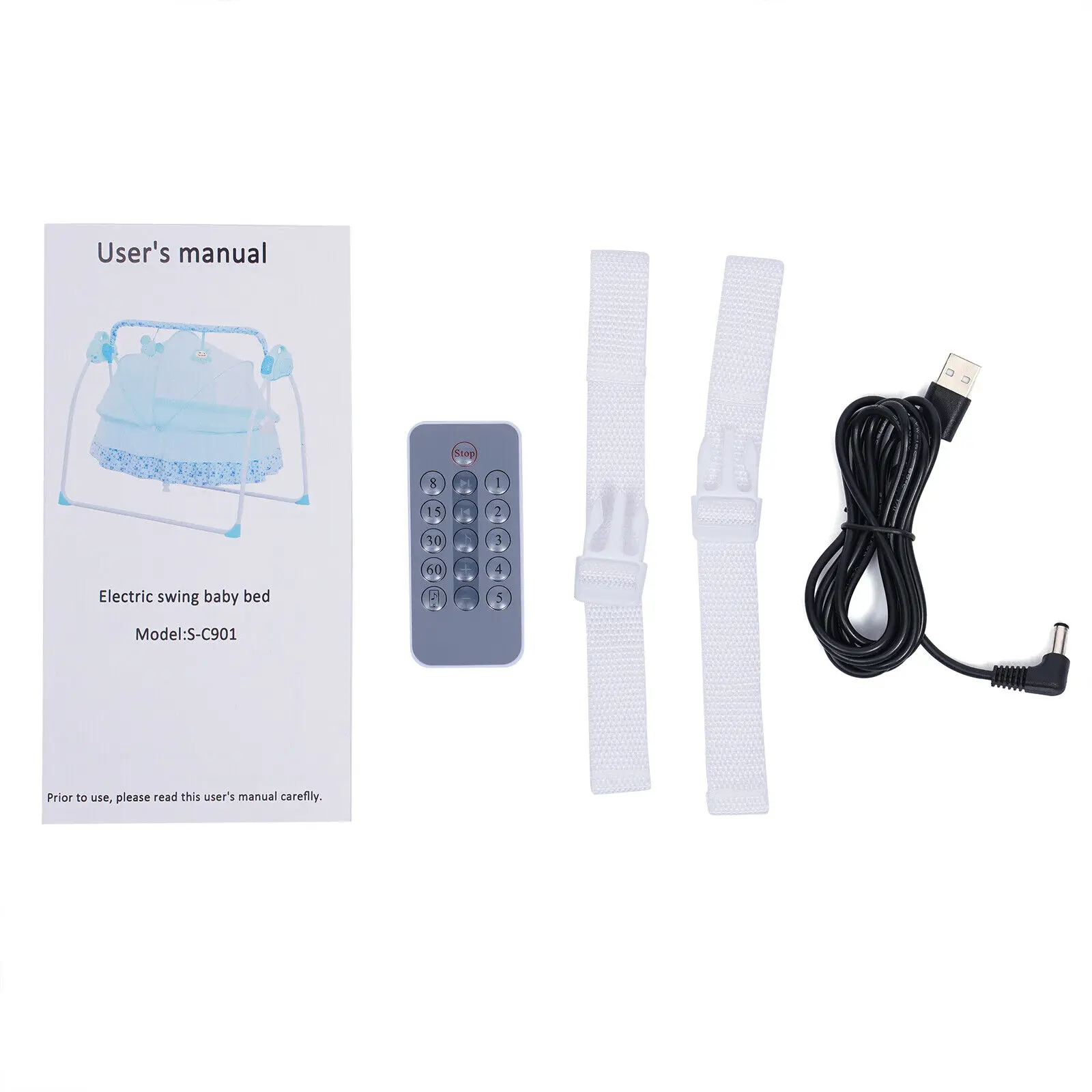 Automatic Rocking Chair Electric Baby Swing Bed Crib Music Cradle Remote control