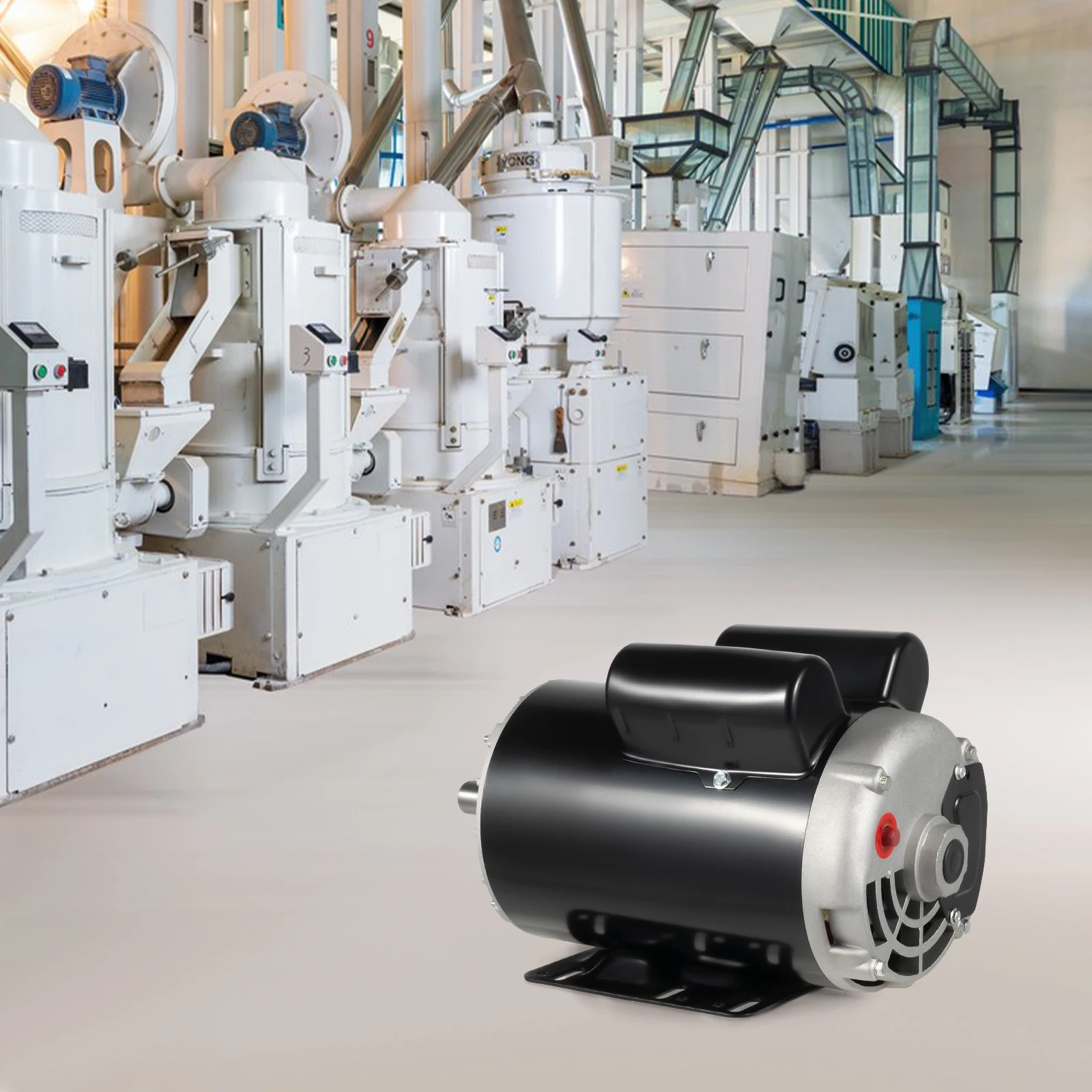 5 PS 3450 U/min einphasiger Kompressor-Elektromotor 208–230 V, 10,3 N m, mit Halterungssockel