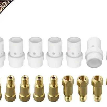 32pcs M8 MB36KD Gas Nozzle Tip 0.8mm Copper Nozzle Holder Cup For Binzel For Mig MAG Welding For Torch Accessories