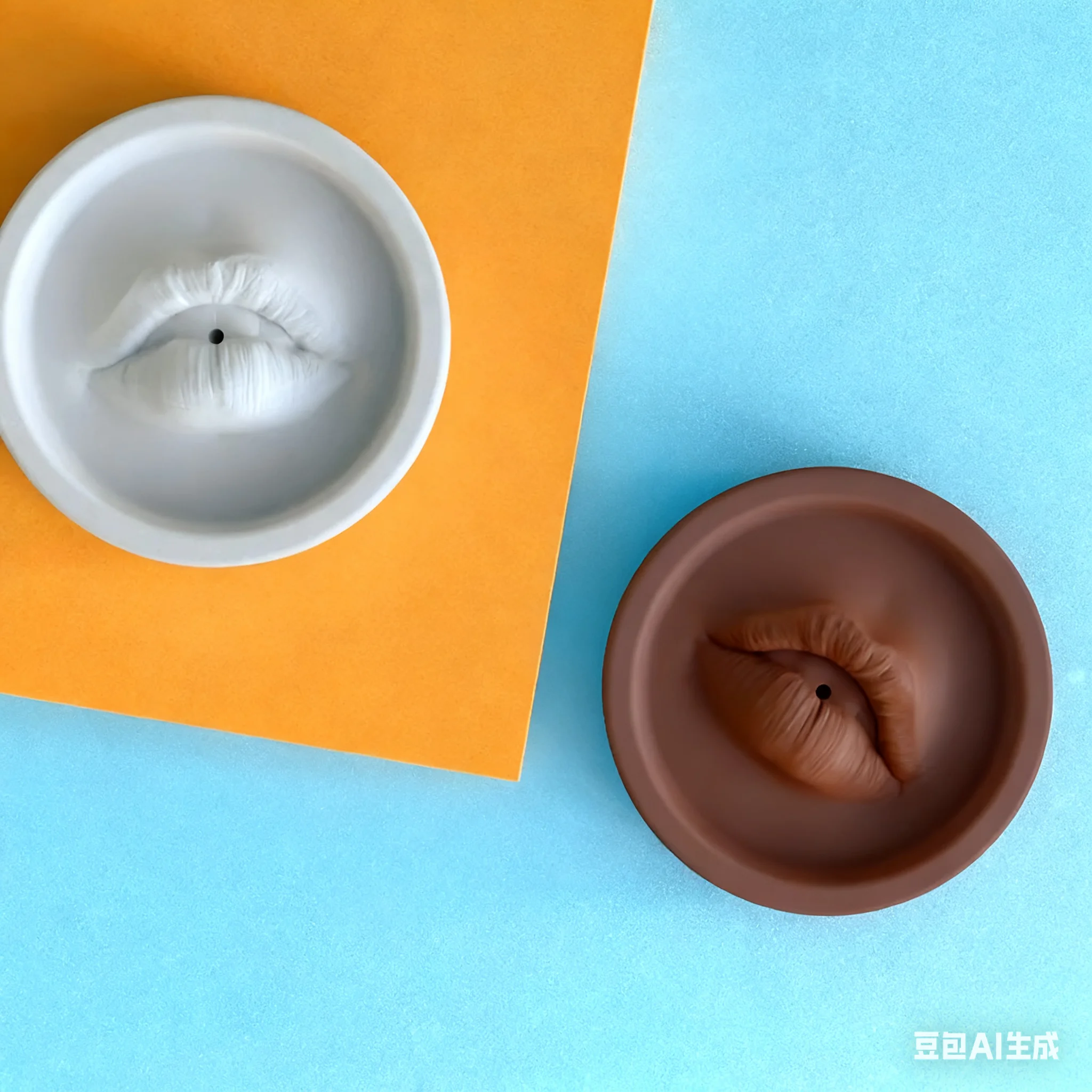 

Concrete Incense Insert Silicone Mold DIY Decoration Decoration Molds Creative Mouth Shape Design Aromatherapy Incense Tray Mold