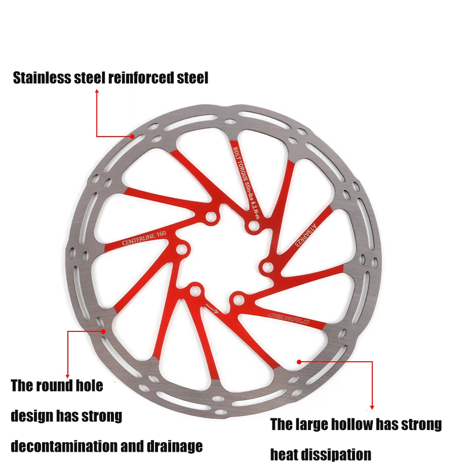 Color Disc Brake Disc 203mm/180mm/160mm/140mm 6 Bolt Stainless Steel Brake Disc for Mountain Bike Road Bike Parts