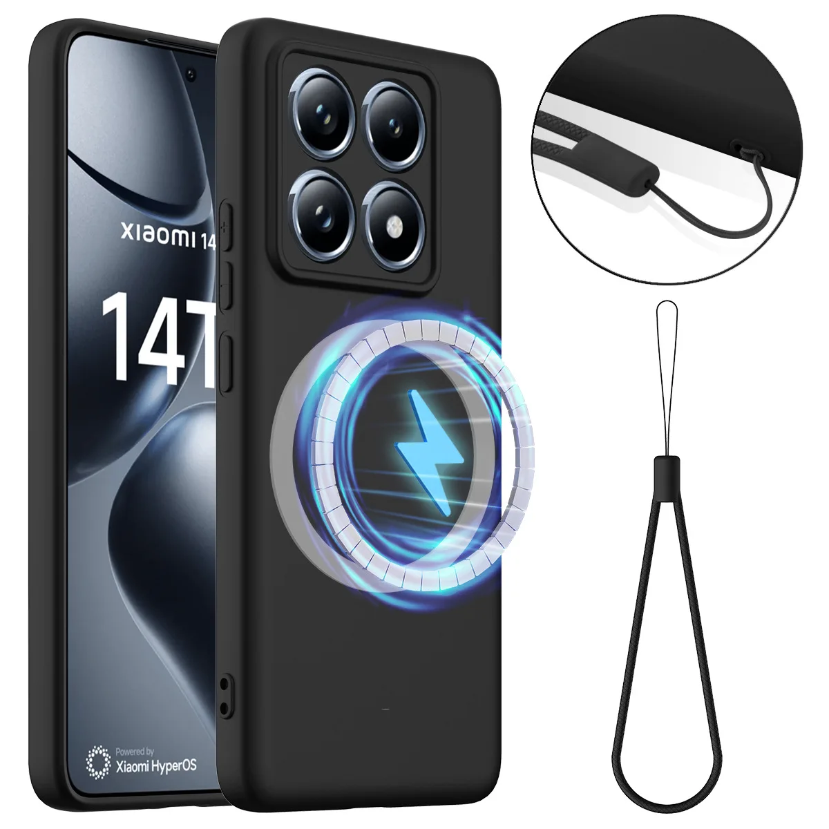 

For Xiaomi 14T Pro Phone Case Magnetic Charging Liquid Silicone Dustproof Dirtproof Fingerprints Shockproof Pure Color Simple
