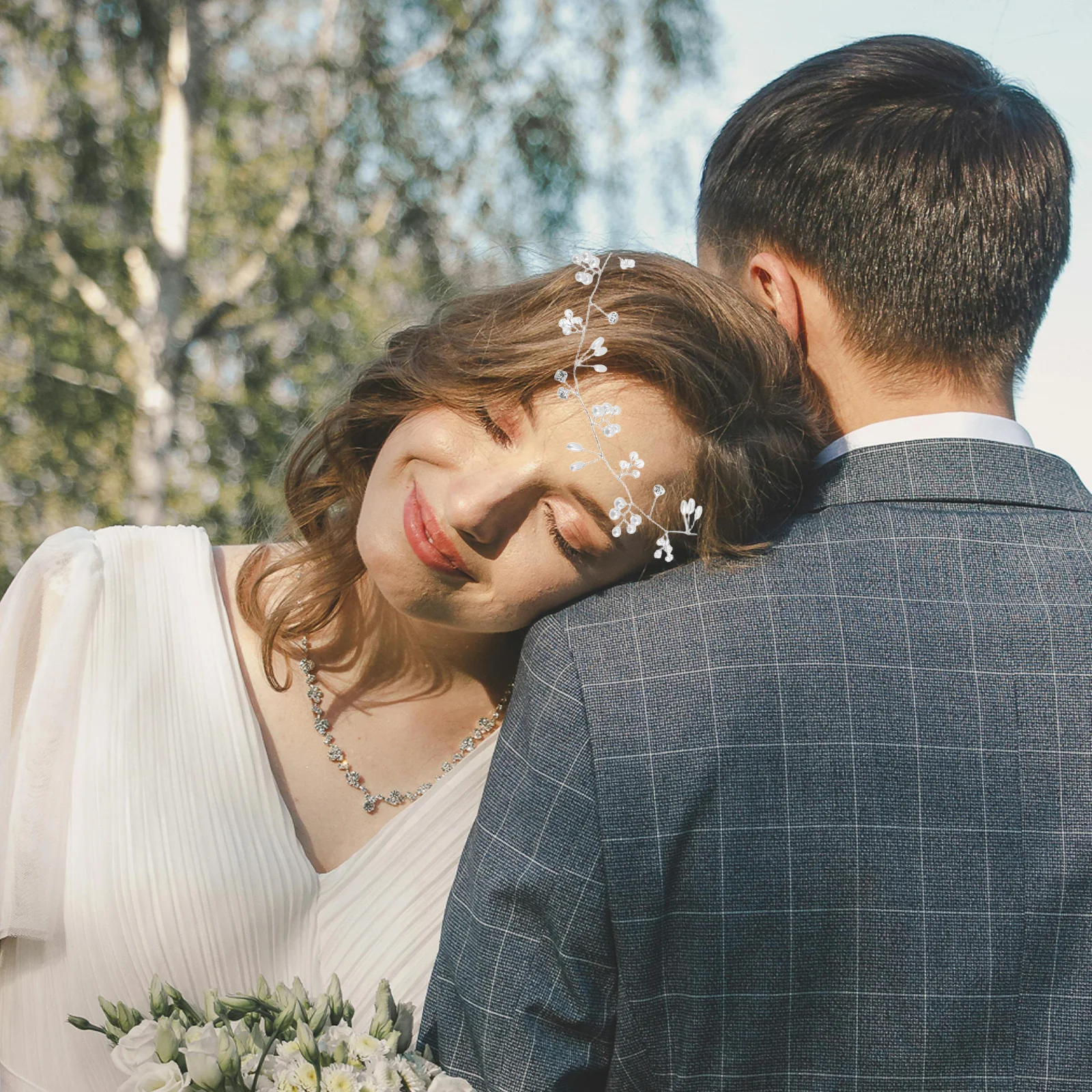 

Wedding Headpiece Bridal Headband Silver Imitation Pearls Crystals Elegant Design Comfortable Versatile Timeless Sparkle