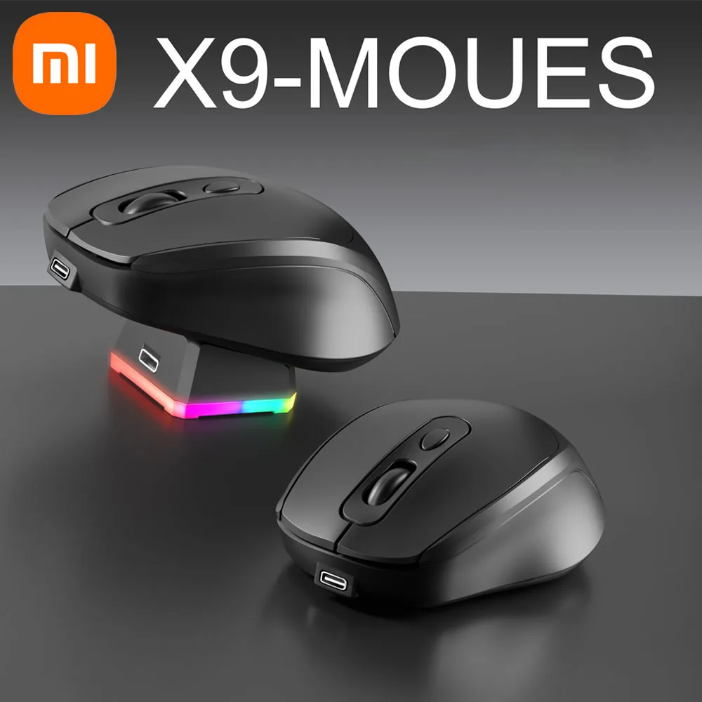 

Беспроводная двухрежимная мышь Bluetooth 2,4G, легкая игровая бесшумная мышь для киберспорта с зарядкой RGB-базы для MacBook, планшета, ноутбука