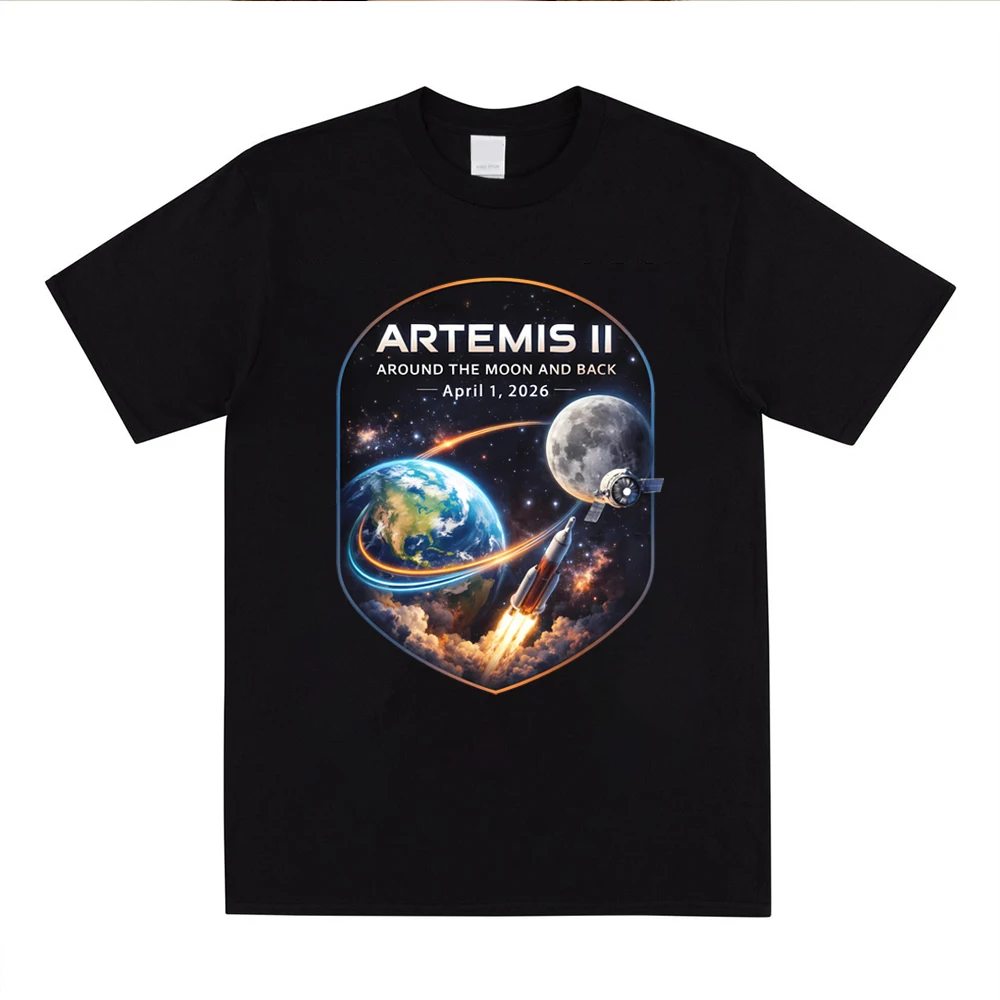 Artemis 2026 Rocket Launch Mission To The Moon Shirt Artemis II Space Exploration Tee Women Summer Short Sleeve Tee Casual Tops