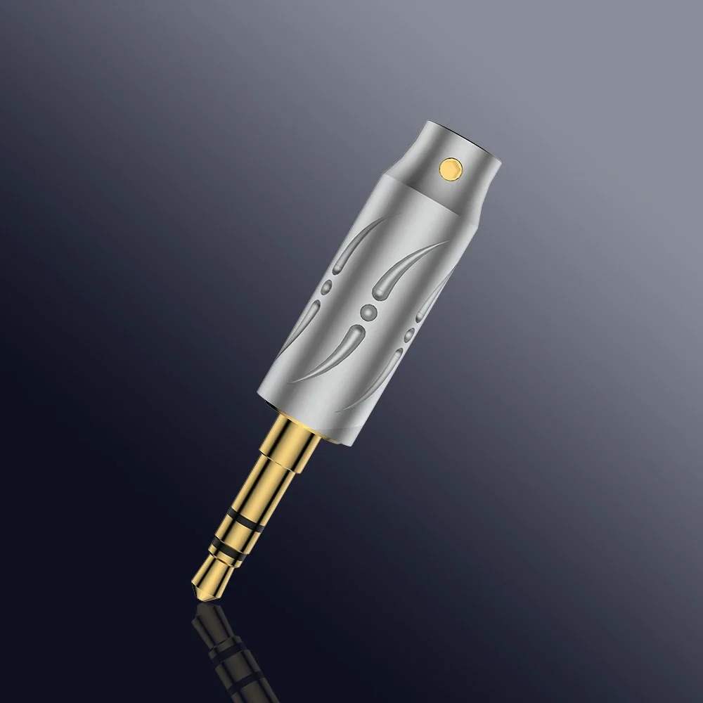 Viborg 3.5mm Stereo 4.4mm Balanced Audio Plug Gold Rhodium Plated Jack Connector for DIY HiFi Headphone Cable