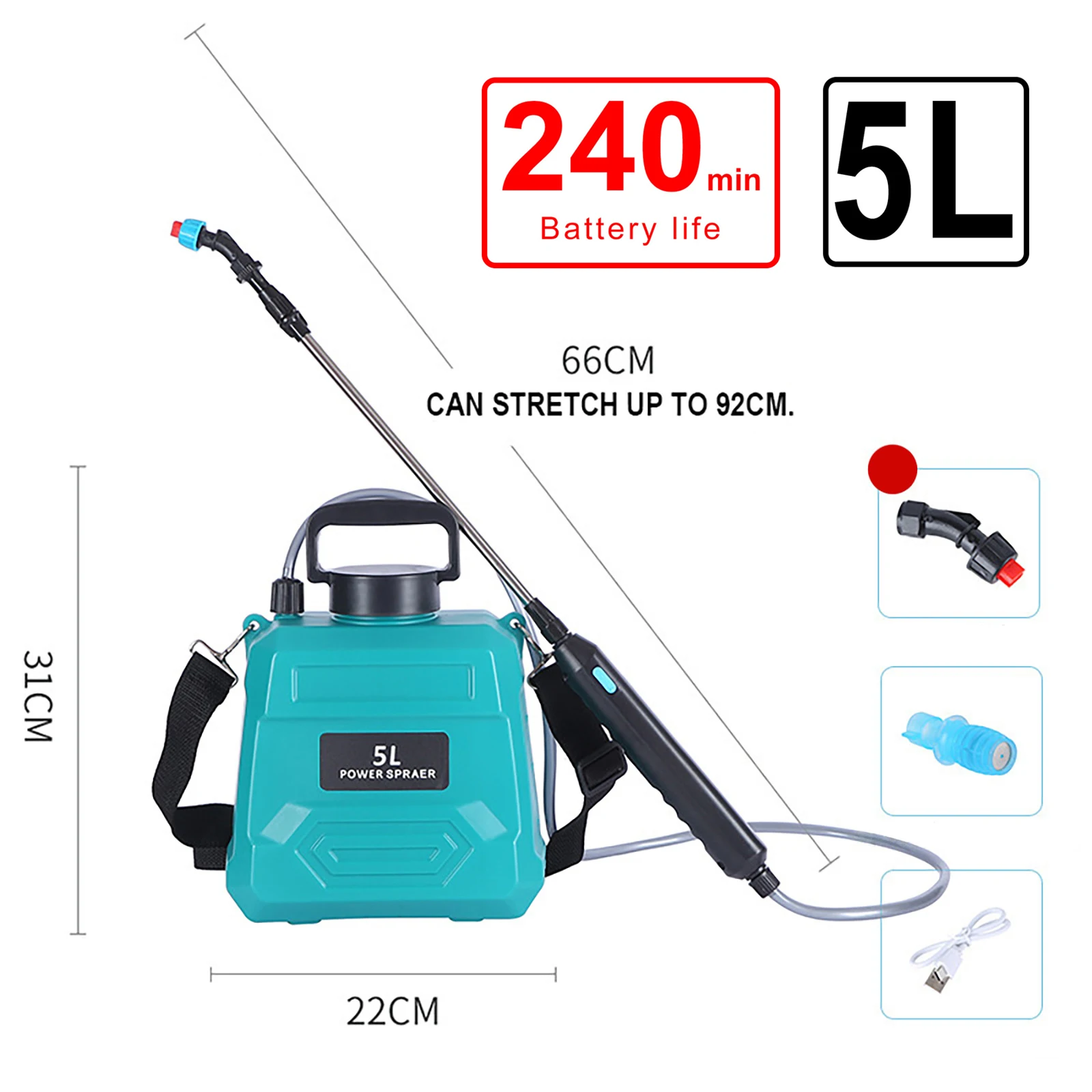 

5L / 8L Electric Sprayer Agricultural Disinfection Garden Watering Can Farm Pesticide Spray Watering Flower Atomization Machine