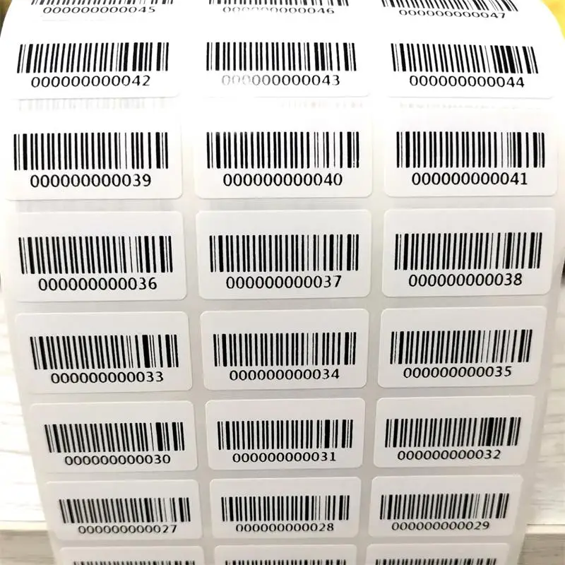 1000pcs Bar code adhesive running number Pipeline Numbers Barcode Inventory Stickers Custom Adhesive paper sticker