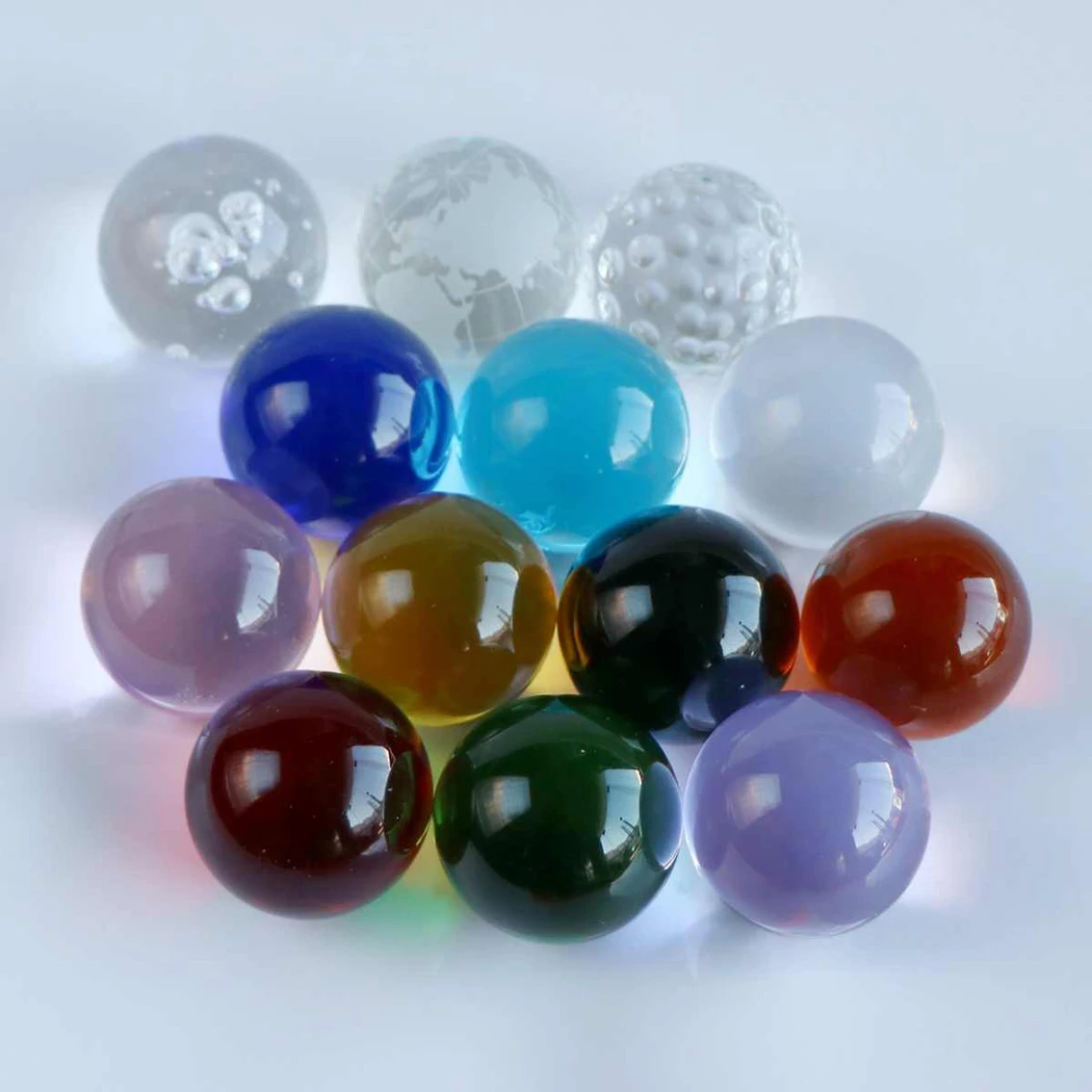 

Dia 30mm Solid Color Glass Balls Crystal Ball Transparent Decoration Fish Tank Balls DIY Game Art Pieces