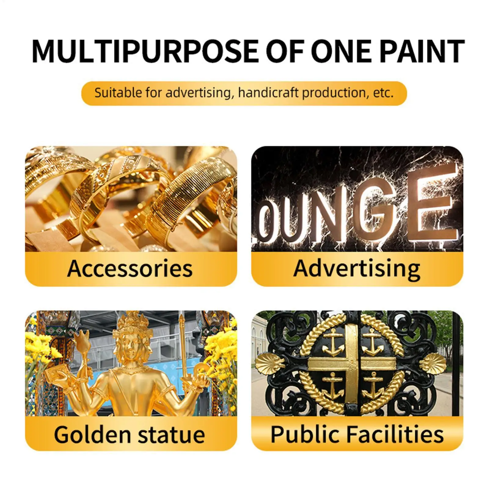 طلاء ذهبي سائل 300 جرام، طلاء ذهبي سريع الجفاف، جص معدني سائل ولوحة خشبية، سهل التطبيق، لوازم الحرف الفنية #6