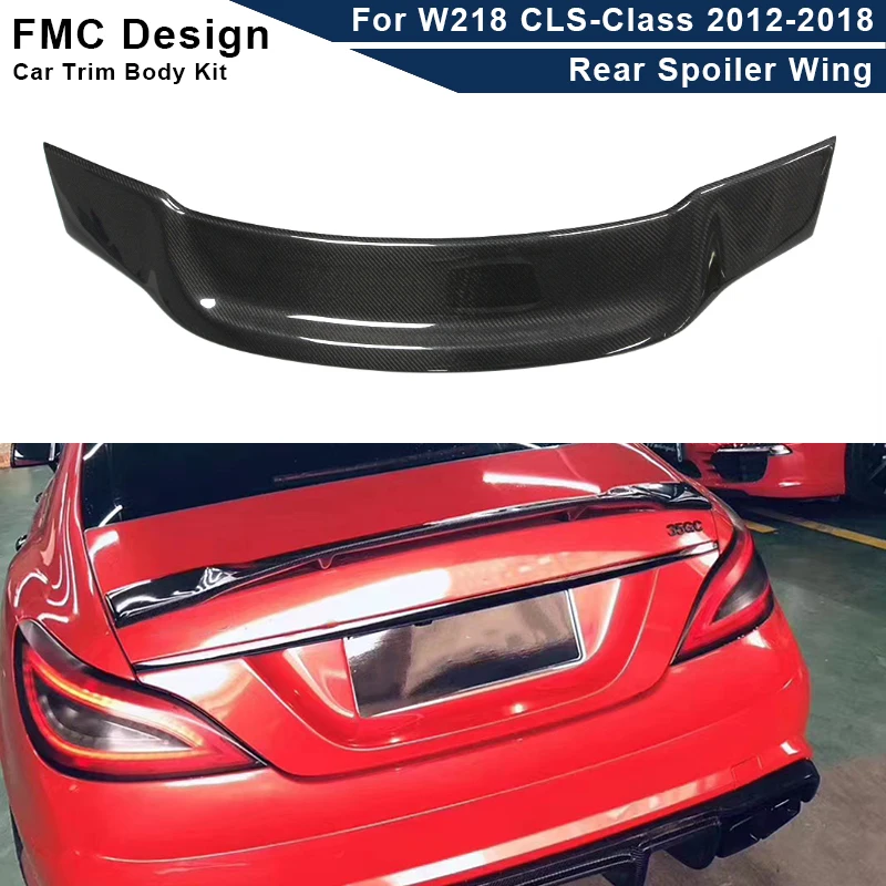 

R Style Carbon Fiber Ducktail Rear Spoiler Wing Trunk Wing Separator Body Kit for Mercedes Benz W218 CLS-Class CLS63 2012-2018