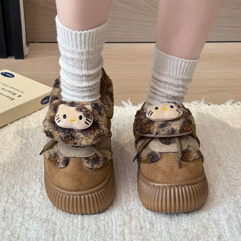 

Hello Kitty Anime Kawaii Sanrio Warm Cotton Shoes Cute Cartoon Lovely Doll Pendant Fleece Thickened Slippers Gifts for Girls