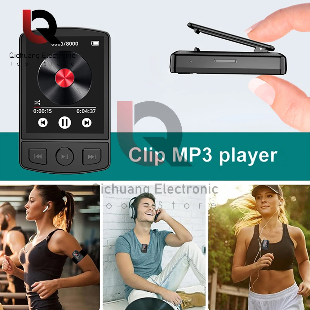 New A7 Sport Bluetooth Mp3 Player Portable Clip Mini Music Walkman With Screen Support Fm Recording Clock Hifi Audio Player